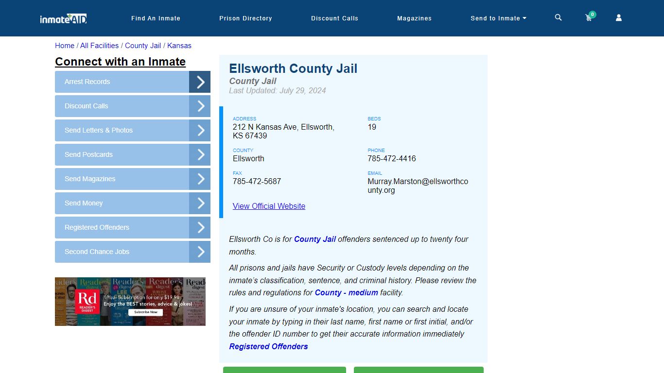 Ellsworth County Jail - Inmate Locator